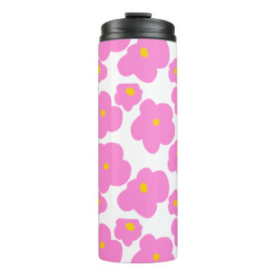 Rosa gelbe Blume Moderne Eleganz Thermosbecher