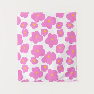 Rosa gelbe Blume Moderne Eleganz Wandteppich