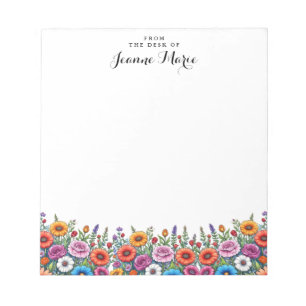 Rosa Gelbe Blume Personalisiert Notizblock