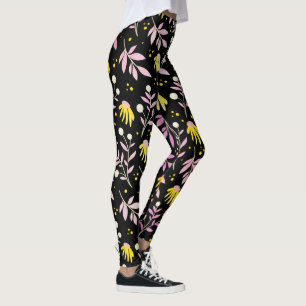 Rosa + Gelbe Blumen Leggings