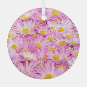 Rosa Gelbe Blumen Nahtloser Hintergrund Ornament Aus Glas