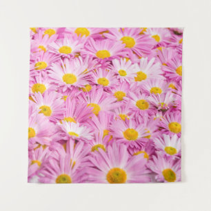 Rosa Gelbe Blumen Nahtloser Hintergrund Wandteppich