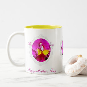Rosa Gelbe Cattleya Orchid Muttertagsmutter-Tasse Zweifarbige Tasse