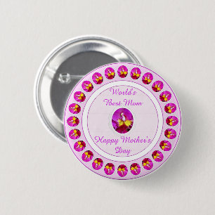 Rosa-gelbe Cattleya-Orchidee Muttertags-Blume Button