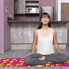 rosa gelbe Dreiecke Yogamatte
