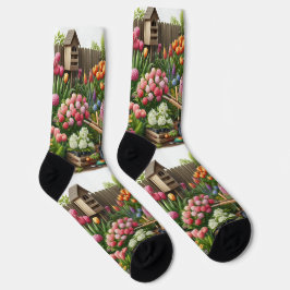 Rosa Gelbe Flora Socken