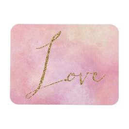 Rosa Gelbe Gefärbte Krawatte Gold Glitzer Liebe Magnet