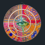 rosa gelbe geometrische Fliesen und ein Auge Dartscheibe<br><div class="desc">Inspiriert durch traditionelle spanische und portugiesische Fliesen,  aber mit modernen Fraktal-Algorithmen. Von Linandara</div>