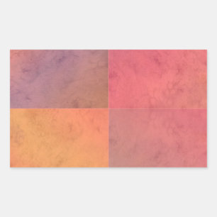 Rosa Gelbe geometrische Wasserfarbe Kunst Rechteckiger Aufkleber