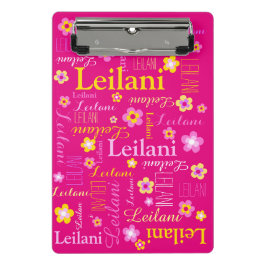 Rosa gelbe grafische Blume Sondermädchen Leilani Mini Klemmbrett