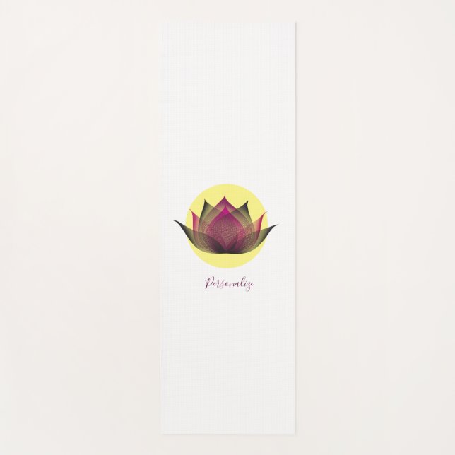 Rosa Gelbe Lotus Blume Einfache Elegante Moderne Yogamatte (Vorderseite)