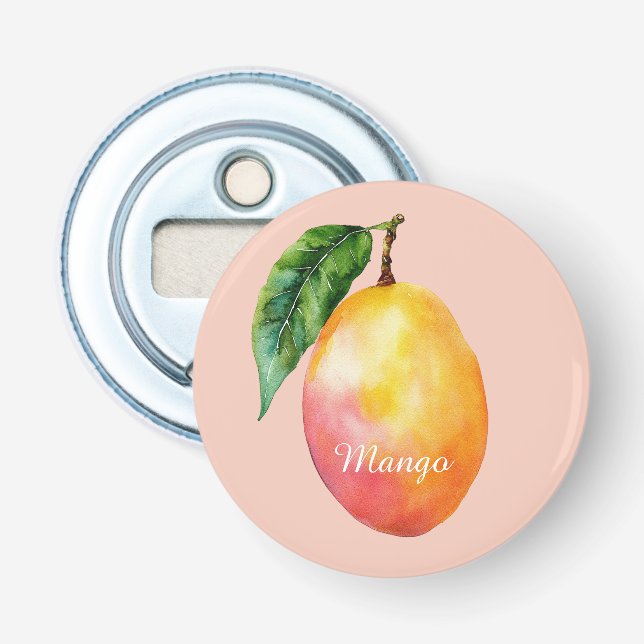 Rosa Gelbe Mango Frucht Flaschenöffner (Vorderseite)