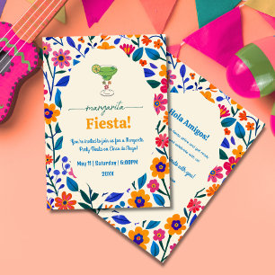 Rosa gelbe mexikanische Blumen Margarita Fiesta Einladung