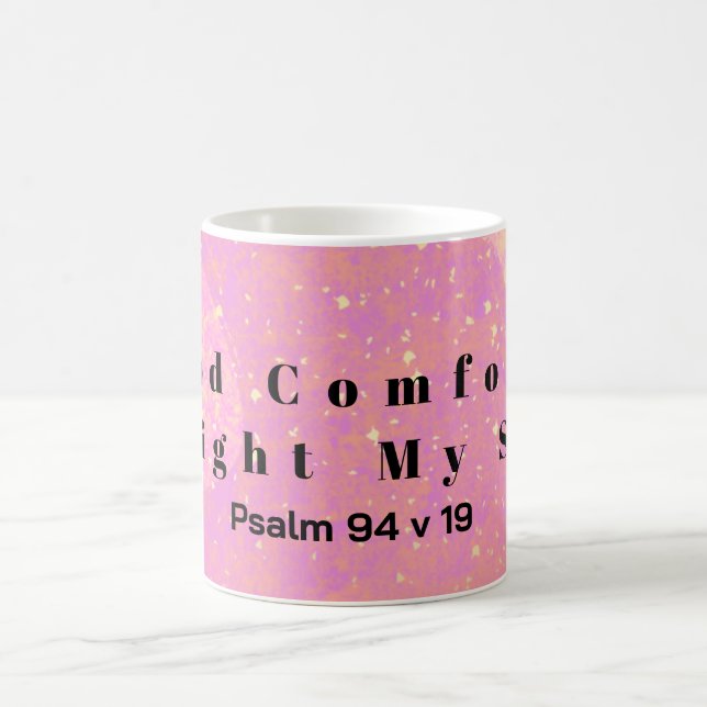 Rosa Gelbe nährende Bibelschrift Verse Kaffeetasse (Mittel)