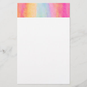 Rosa Gelbe Regenbogen Abstrakte Streifen Briefpapier