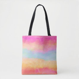 Rosa Gelbe Regenbogen Abstrakte Streifen Tasche