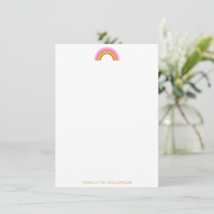 Rosa Gelbe Retro-Regenbogen Personalisierte Korres Mitteilungskarte