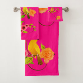 Rosa - Gelbe Rose Badhandtuch Set