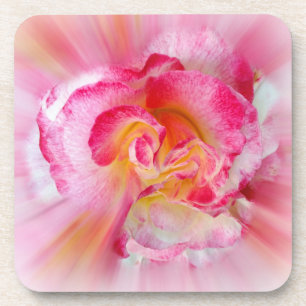 Rosa gelbe Rose Untersetzer