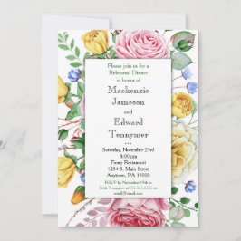 Rosa Gelbe Rosen Probe Abendessen Einladung