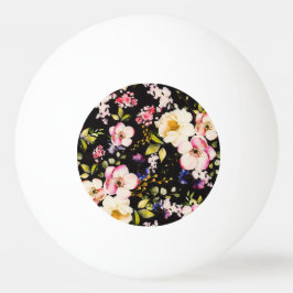 Rosa gelbe Rosen, schwarzer Hintergrund Tischtennisball