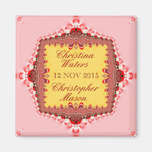 Rosa Gelbe Rote Satin+Gastgeschenke Hochzeiten Mag Magnet