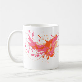 Rosa Gelbe Splash Artistisch Kaffeetasse