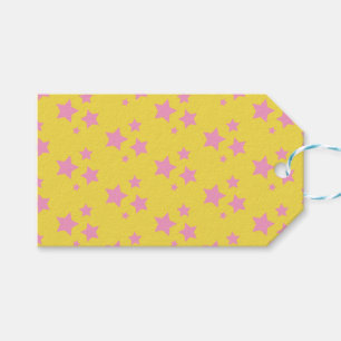 Rosa Gelbe Stars Modernes Design Geschenkanhänger