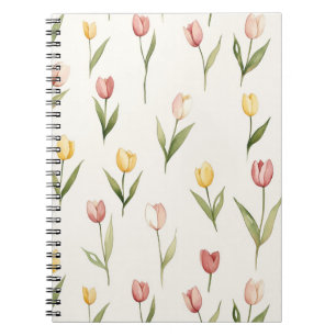 Rosa gelbe Tulpen Blumen   Notizblock