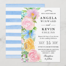 Rosa Gelbe und blaue Boho Blume Hochzeit