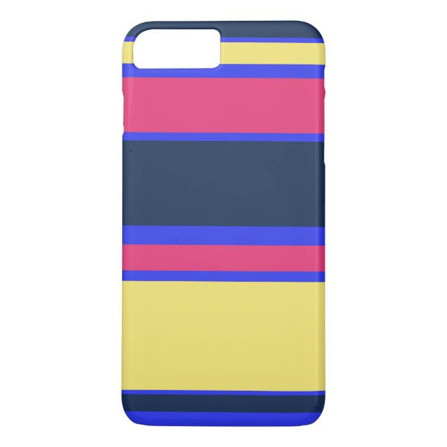 Rosa, gelbe und blaue Streifen Case-Mate iPhone Hülle (Rückseite)