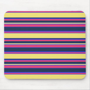Rosa, gelbe und blaue Streifen Mousepad
