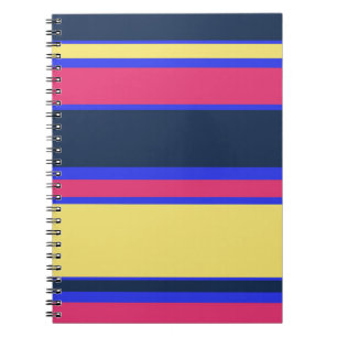 Rosa, gelbe und blaue Streifen Notizblock