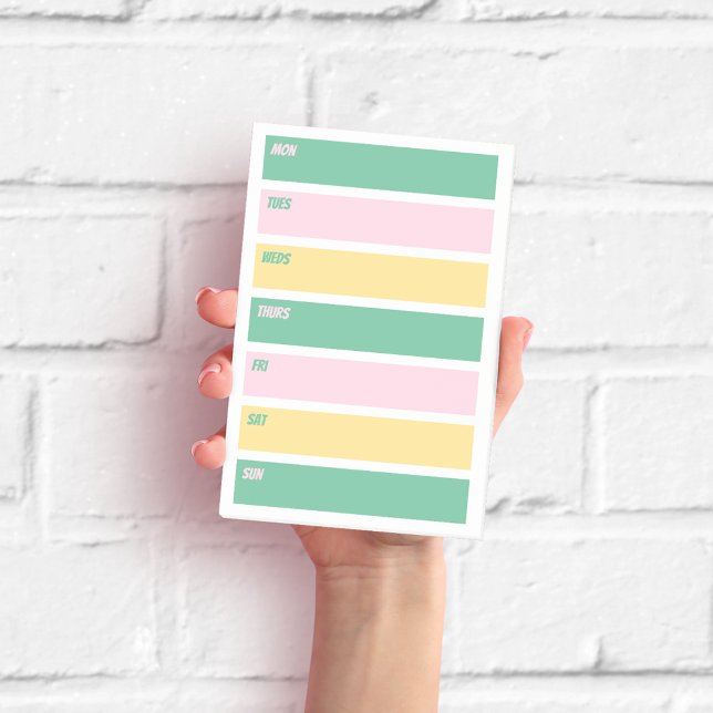 Rosa, Gelbe und Grüne Wochenplaner-Haftnotizen Post-it Klebezettel (Von Creator hochgeladen)