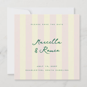Rosa Gelbe Vertikale Streifen Moderne Erinnerung a Save The Date