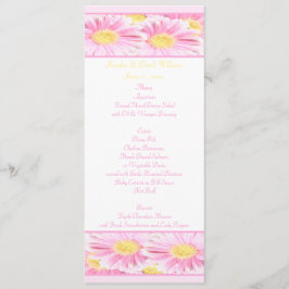 Rosa gelbe weiße Milchkarte für Hochzeiten Menükarte