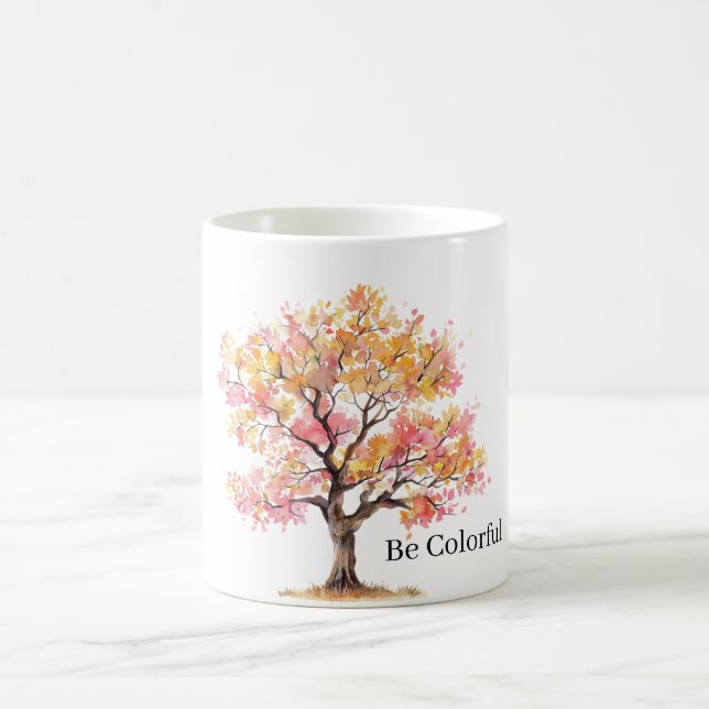 Rosa Gelber Baum Kaffeetasse (Mittel)