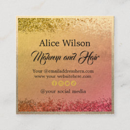 Rosa Gelber Gradient Gold Glitzer Glamouröser Salo Terminkarte