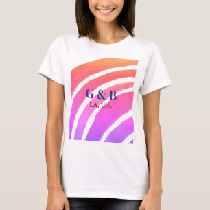 Rosa gelber Regenbogen geben dem Ehepaar den Namen T-Shirt