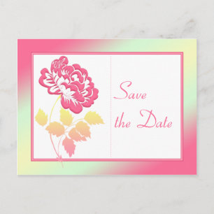 Rosa, gelbes und grünes Blumen Save the Date Ankündigungspostkarte