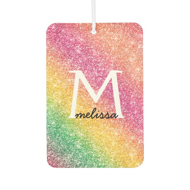 Rosa Gelbgrüner Regenbogen Autolufterfrischer (Vorderseite)