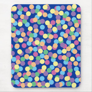 Rosa Gelborange Blau Lila Polka-Punkte Mousepad
