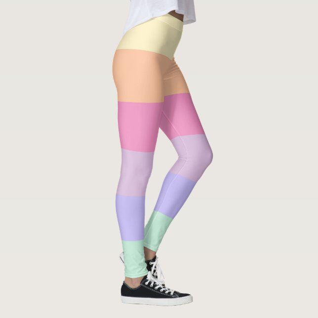 Rosa Gelborange Blaue Lila Frauen Leggings (Rechts)