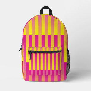 Rosa Gelborange Streifen Bedruckter Rucksack