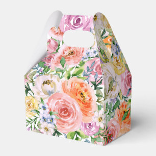 Rosa Gelbweiße Orange Rose Blume Muster Geschenkschachtel