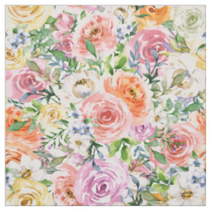 Rosa Gelbweiße Orange Rose Blume Muster Stoff