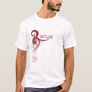 Rosa gelockte Strudel-Ohio-T - Shirt-Dunkelheit T-Shirt