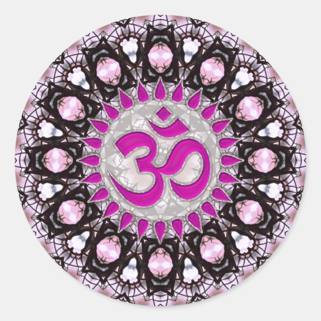 Rosa Gemeine Om Spirituelle Aufkleber (Vorderseite)