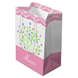 Rosa Gemusterte Geschenktasche für die Mama Mittlere Geschenktüte