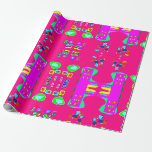 rosa, gemustertes Verpackungspapier Geschenkpapier